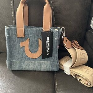 True Religion Denim and Tan Women's Bag